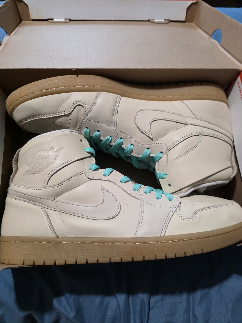 Nike Air Jordan 1 Retro High Strap N7 Cream Gum Size 15 Lightly Used w/ Box
